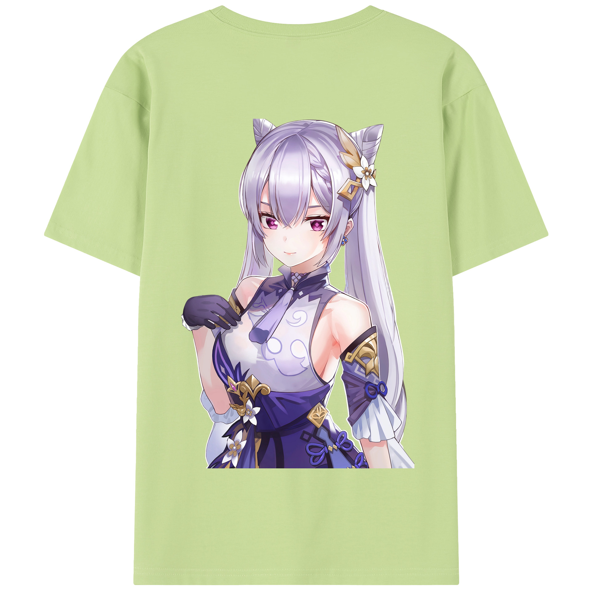 げんし神 刻晴 こくせい genshin Kokusei 綿100％半袖Tシャツ（背面プリント）